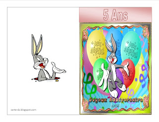 bugs bunny te souhaite bonne fête pour enfant de 5 ans