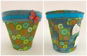 Fabric covered flower pots tutorial
