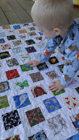 Disappearing nine patch I Spy quilt