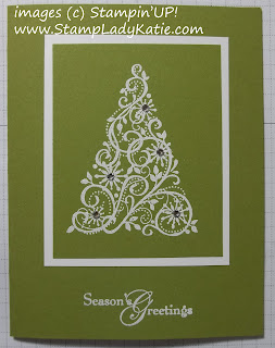 card made with Stampin'UP! stamp set: Snow Swirled and rhinestones