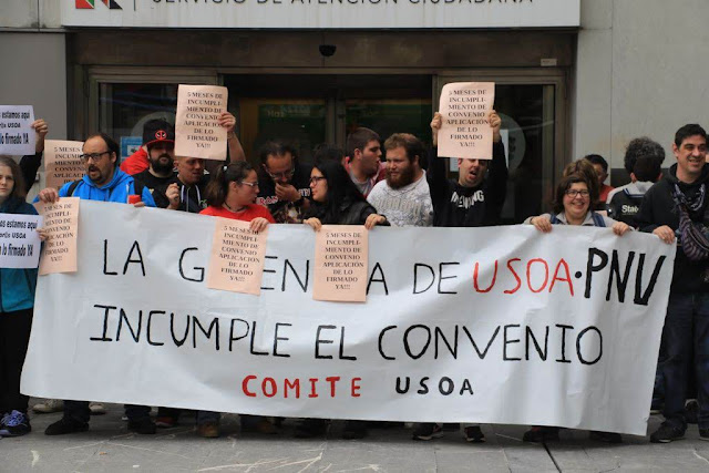 protesta de trabajadores de Usoa