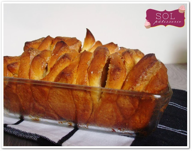 Brioche à effeuiller au sucre et à la cannelle - Pão doce em folhas com canela