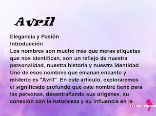 significado del nombre Avril