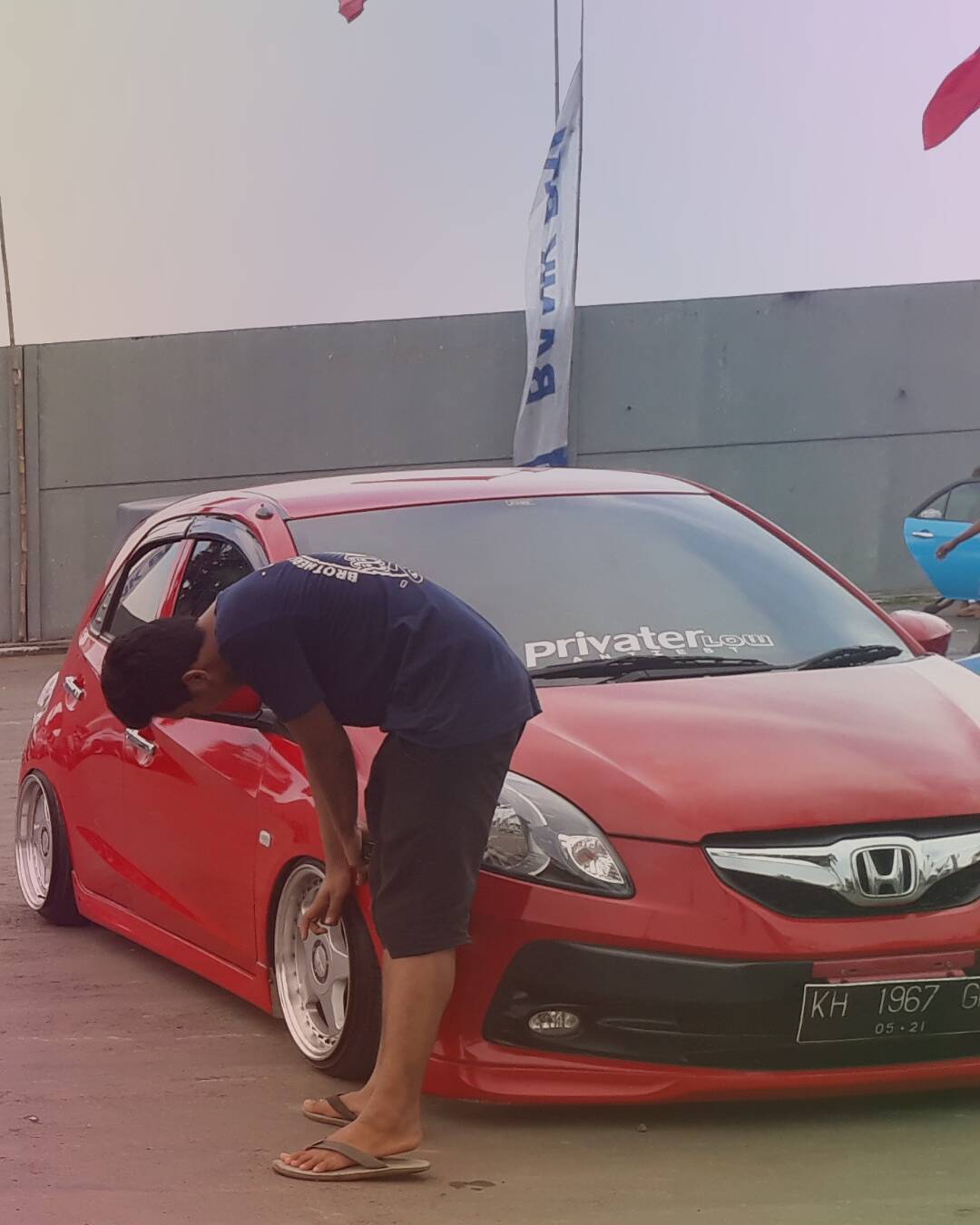  Modifikasi  Mobil  Ceper  Brio  Merah Keren Owner ido pang 