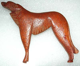 Manufactured dark wood Borzoi pin