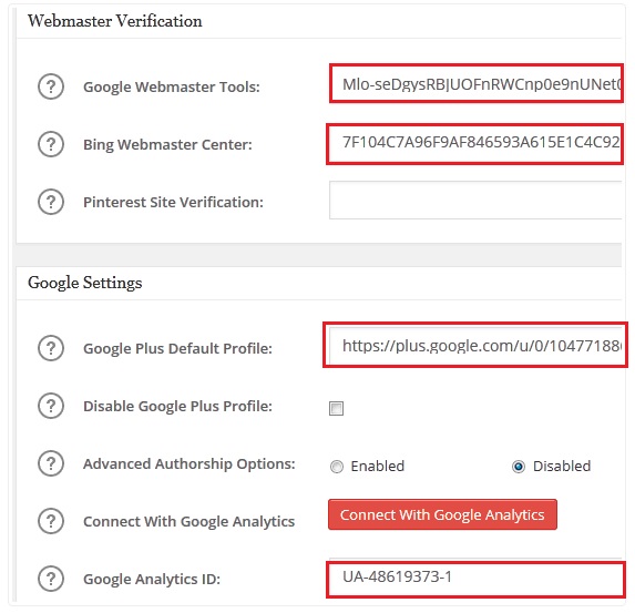 webmaster Verification dan Google setting