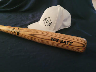 805 bats hat and flame finished custom bat ash wood