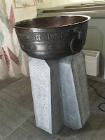 Baptismal font in Björksta.