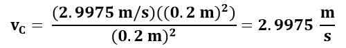 Cálculo de velocidad en el punto C del ejemplo 2