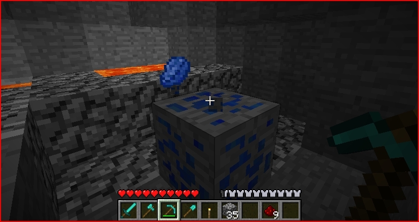 New ore type, Lapis Lazuli: To create blue dye and LL Blocks