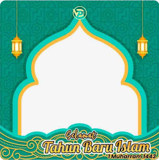 Kumpulan gambar, background, bingkai foto & stiker twibbon tahun baru islam 1443 hijriah