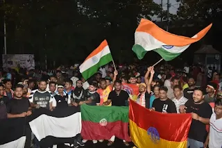 কাদম্বিনী ধর্ষণ ও হত্যার প্রতিবাদে তিন প্রধান ক্লাবের সমর্থকদের অভিনব আন্দোলন