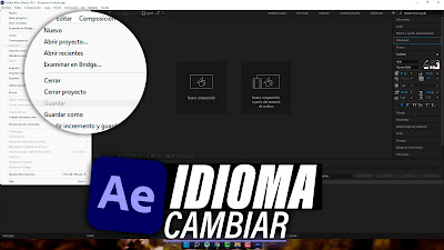 cambiar idioma after effects