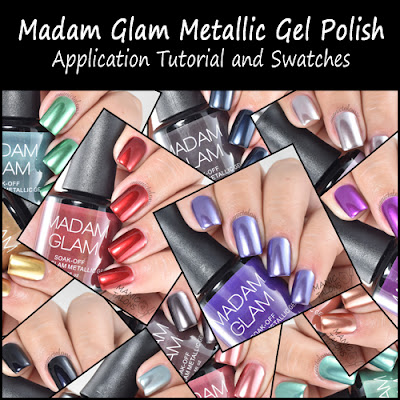 Madam Glam Metallic Gel Application and Swatches