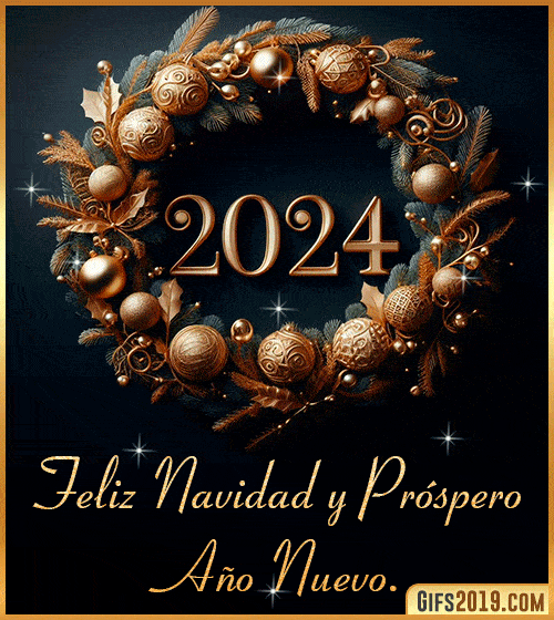 Feliz navidad y próspero año nuevo 2024 gif