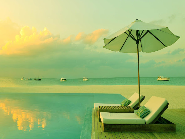 besplatne pozadine za desktop 1024x768 free download priroda bazen more suncobran plaža ležaljke ljeto