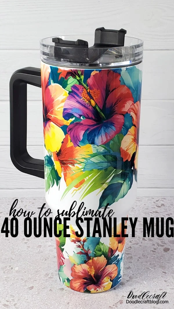 If you haven't tried sublimation crafts yet, it's so much fun!   It's easy to customize projects and make things just for the recipient.   Make 40 ounce sublimation mugs for everyone on your gift giving list this holiday season!