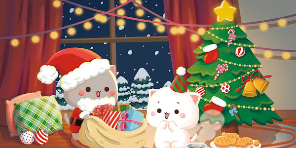 Peach and Goma Christmas Wallpapers