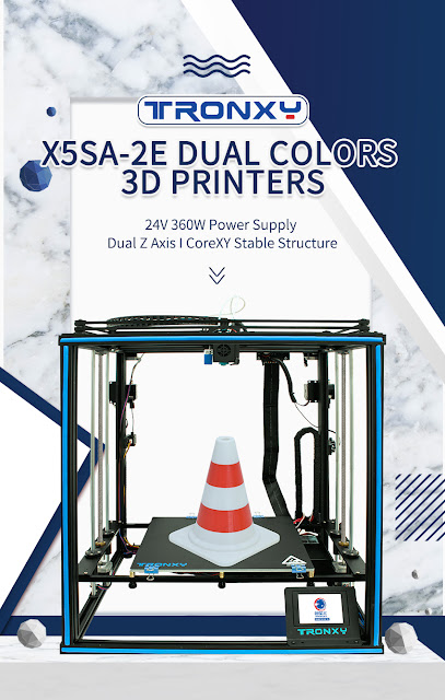 TRONXY® X5SA-2E Dual Colors 3D Printer Kit CoreXY with Dual Titan Extruder Dual Z axis 300*300*400mm Printing Size TMC2225 Ultra Quiet 