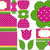 Fucsia y Verde: Invitaciones para Imprimir Gratis.