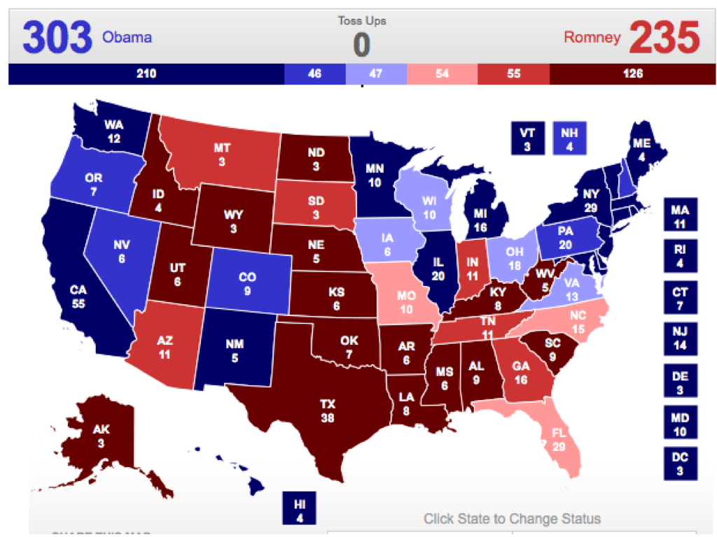 Map United States Color Election ... Map Of Electoral Votes In Election 2012 on solid color us map of states ...