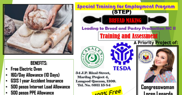 STEP Bread Making (FREE TRAINING)  | Cabalen Training Institute Corp