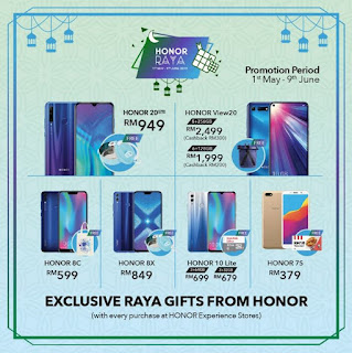 Honor Raya Promotion with Exclusive Raya Gifts at Honor Exclusive Stores (1 May - 9 June 2019)