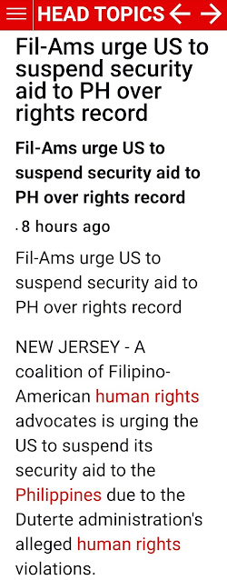 Screenshot of the Head Topics Website’s Article about the Fil-Am Coalition’s lobbying efforts