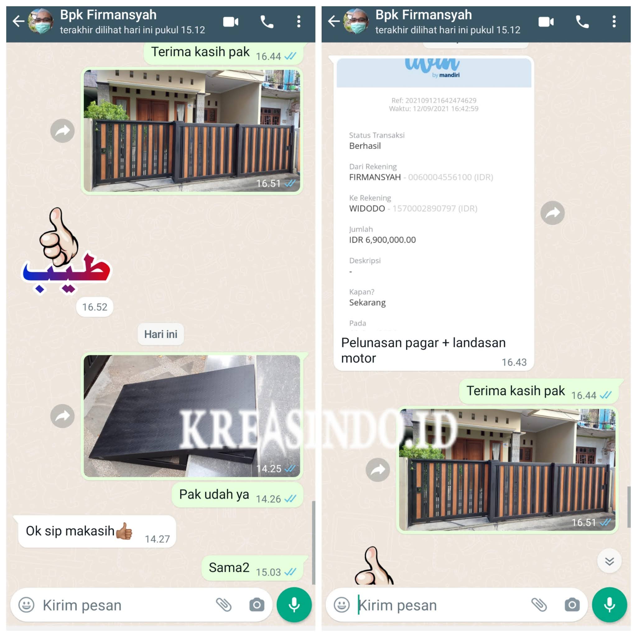 Repeat Order Tanjakan Motor Pesanan Bpk. Firmansyah di Ciracas