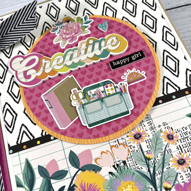 Creative Happy Girl Scrapbook Album for crafting, friend and family photos