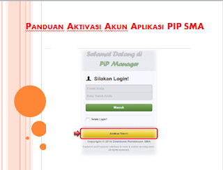 Panduan Aktivasi Akun Aplikasi PIP SMA