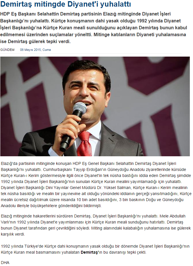 Mitingte demirtaş diyaneti yuhalattı ve kendide güldü - islam düşmanları kendini artık iyice açığa vurmaya başladı.