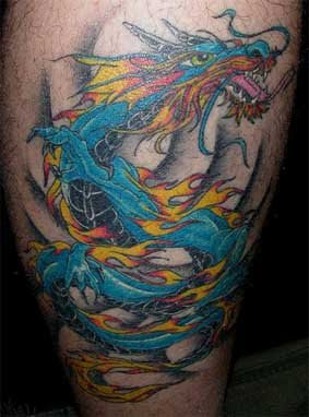 Dragon Tattoo On Leg