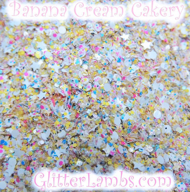 Glitter Lambs "Banana Cream Cakery" Nail Polish And Loose Glitter Mix
