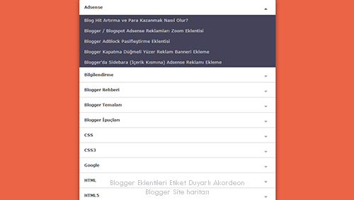 Blogger Etiket Duyarlı Akordeon Site Haritası
