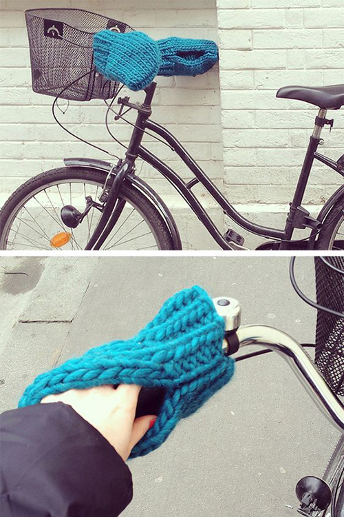 Bike Mittens - Free Knitting Pattern 