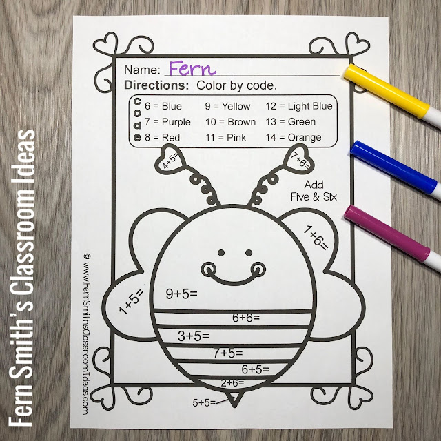 Click Here to Get These St. Valentine's Day Color By Number Addition, Subtraction, Multiplication, and Division FUNKY Valentines Themed Printables Bundle Resource for Your Classroom Today!