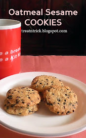 Oatmeal Sesame Cookies Recipe @ treatntrick.blogspot.com