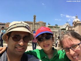 Family selfie on a day trip to Rome