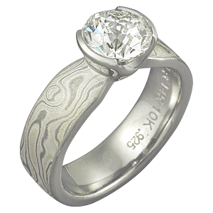 10K Tree Branch Diamond Engagement Ring