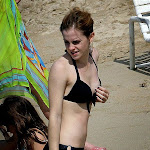 Harry Potter Star Emma Watson Sexy in Black Bikini.