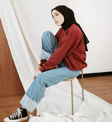 model hijab untuk wajah bulat terbaru