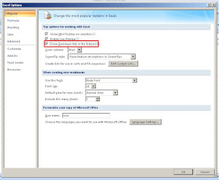 Cara Menampilkan tab Developer pada Microsoft Excel