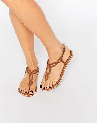 New Look Plaited Leather Flat Sandal