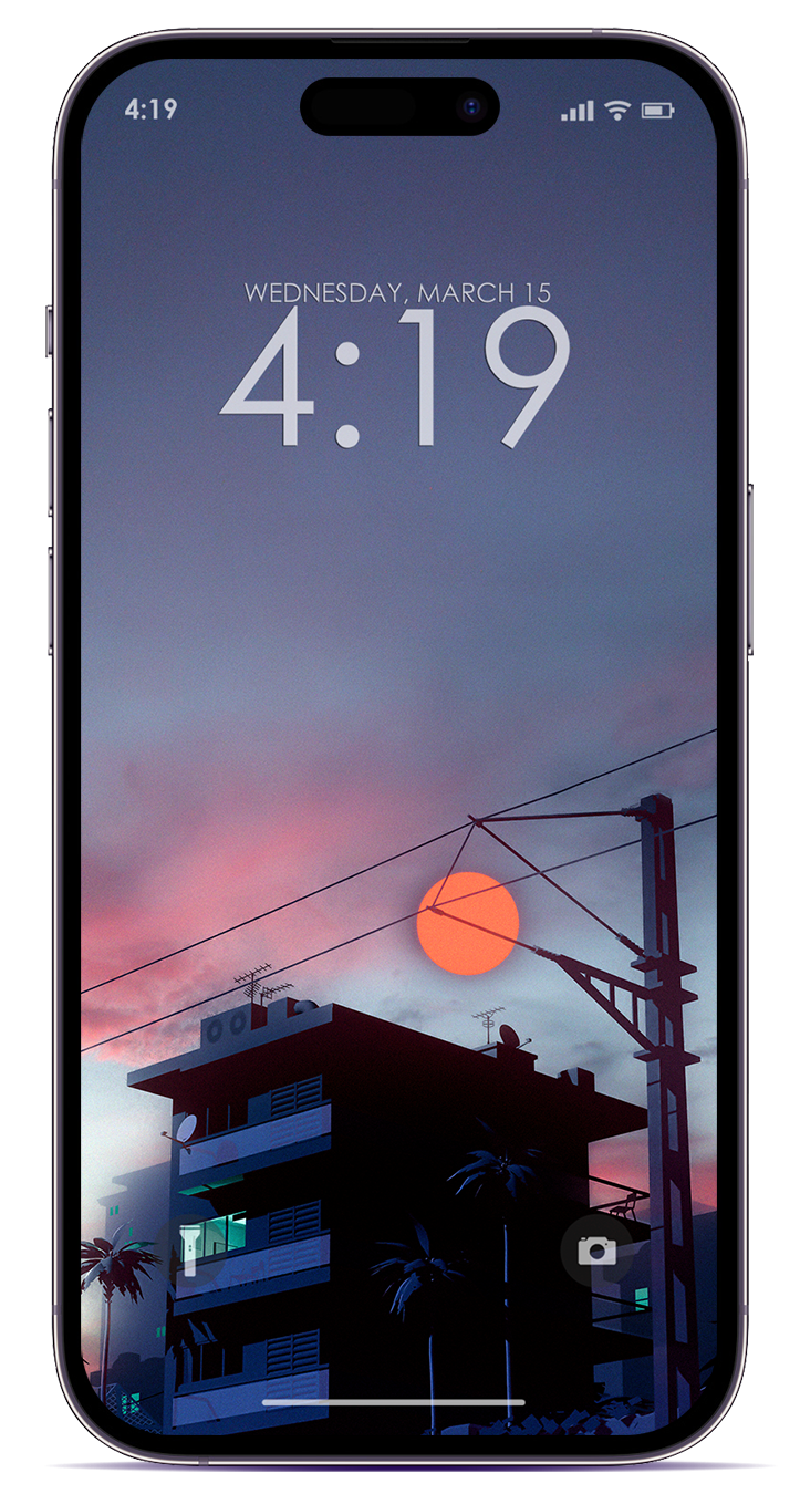 tropical sunset beach build wallpaper for ios iphone 14 pro max and android mobile.