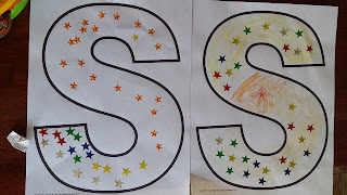 We decorated the S with star stickers.