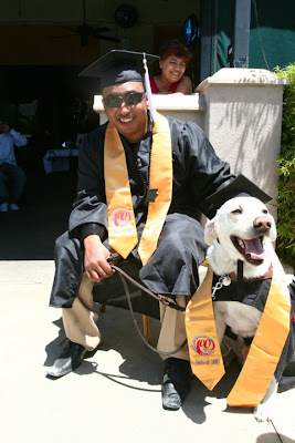 Chenier Derrick and yellow Lab Galen