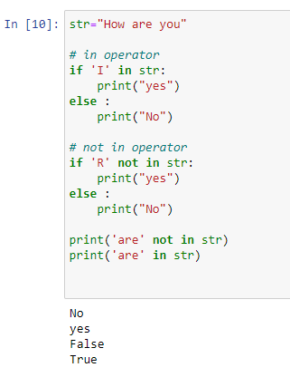 not in operator