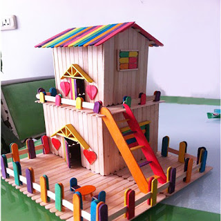Membuat Rumah Mainan Dari Stik Es Krim
