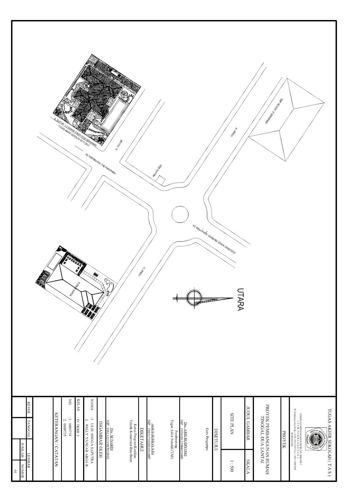 GAMBAR RUMAH TINGGAL 2 LANTAI (AUTO CAD) TUGAS AKHIR 